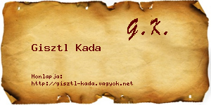 Gisztl Kada névjegykártya